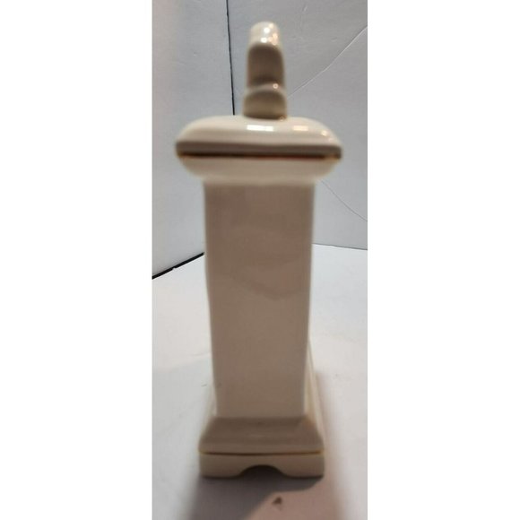 Vtg Retro Decorative Mantel/Desk/Carriage Quartz Clock Cream with Gold Accents - Picture 4 of 11